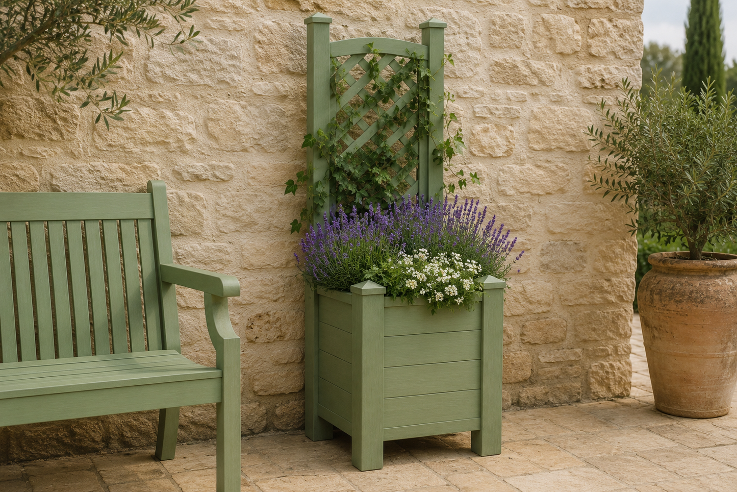 Winawood Blenheim Raised Square Planter with Trellis