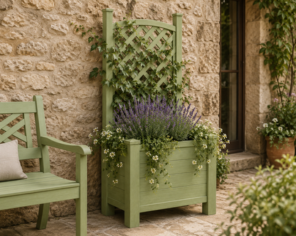 Winawood Blenheim Raised Rectangular Planter with Trellis