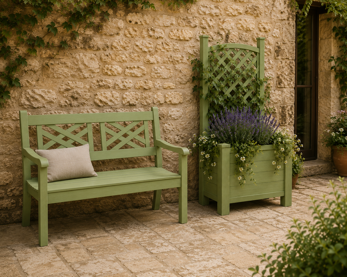 Winawood Blenheim Raised Rectangular Planter with Trellis