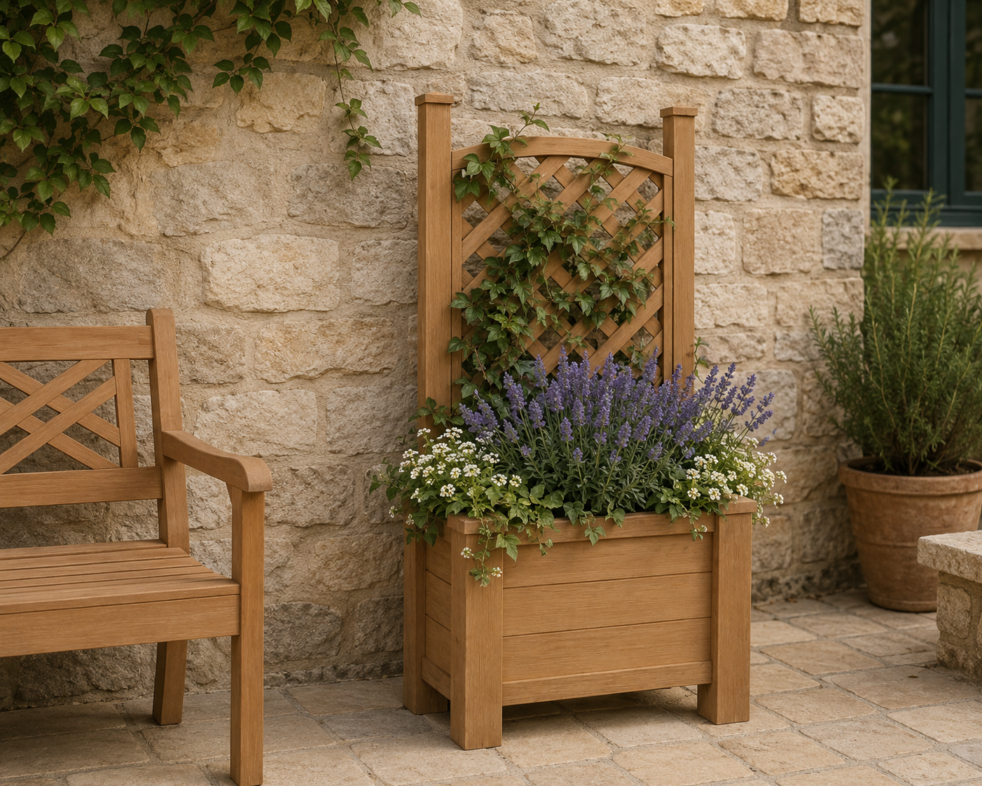Winawood Blenheim Raised Rectangular Planter with Trellis