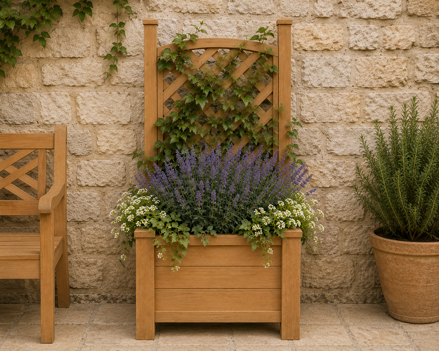 Winawood Blenheim Raised Rectangular Planter with Trellis