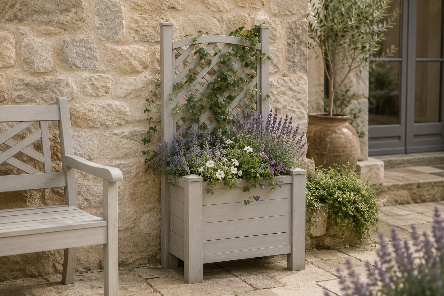Winawood Blenheim Raised Rectangular Planter with Trellis