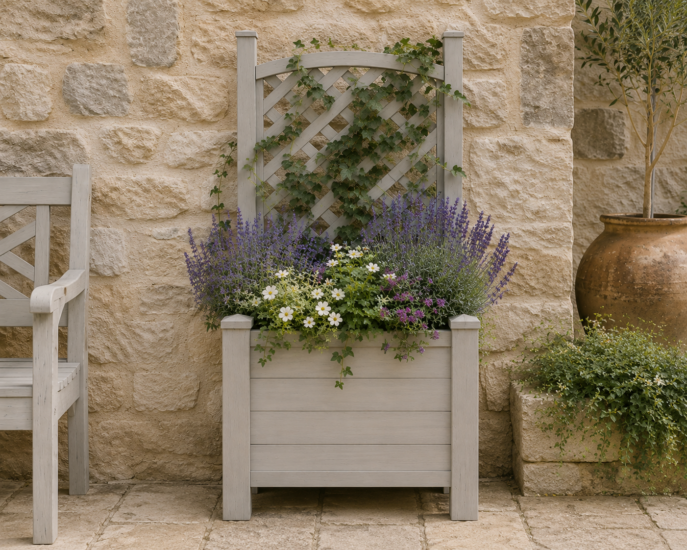 Winawood Blenheim Raised Rectangular Planter with Trellis