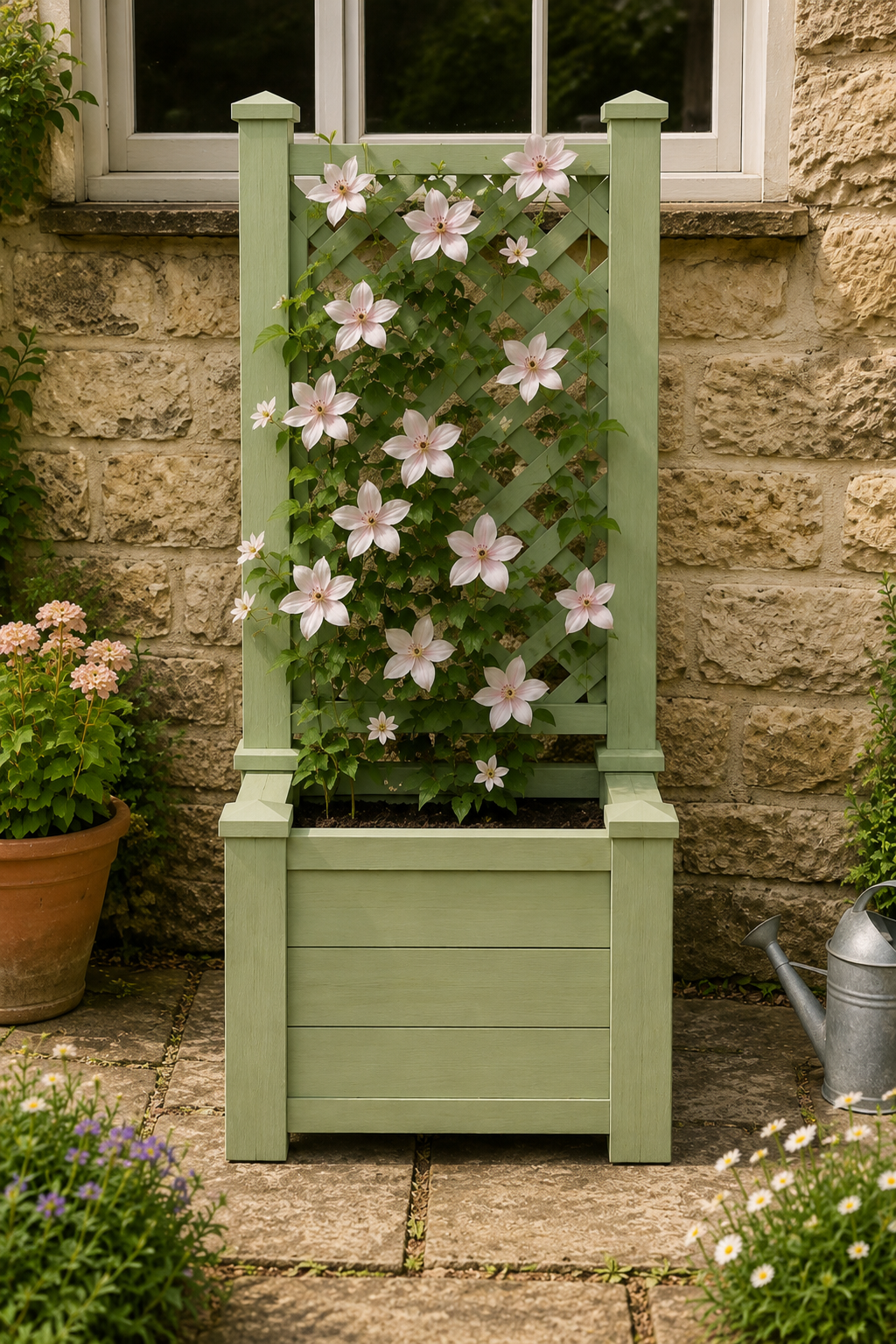 Winawood Blenheim Square Planter with Trellis