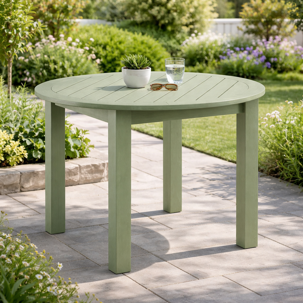 Winawood Wood Effect Round Dining Table - L110cm x D110cm x H76cm