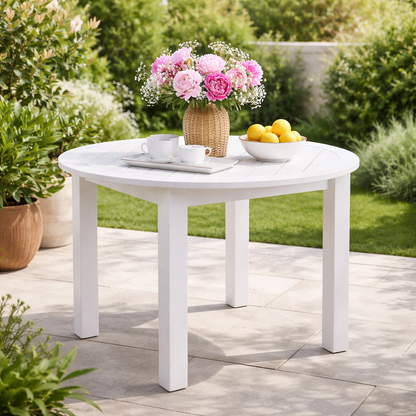 Winawood Wood Effect Round Dining Table - L110cm x D110cm x H76cm