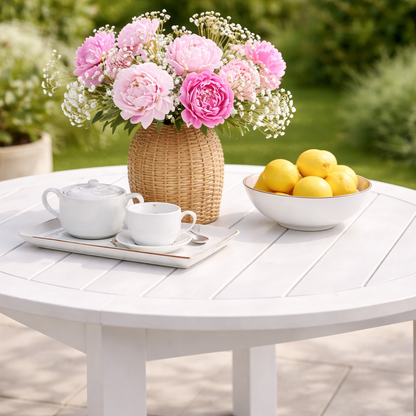 Winawood Wood Effect Round Dining Table - L110cm x D110cm x H76cm