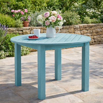 Winawood Wood Effect Round Dining Table - L110cm x D110cm x H76cm