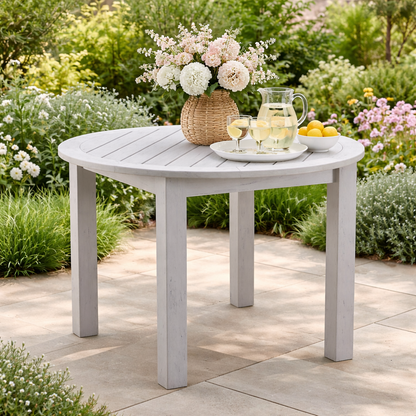 Winawood Wood Effect Round Dining Table - L110cm x D110cm x H76cm