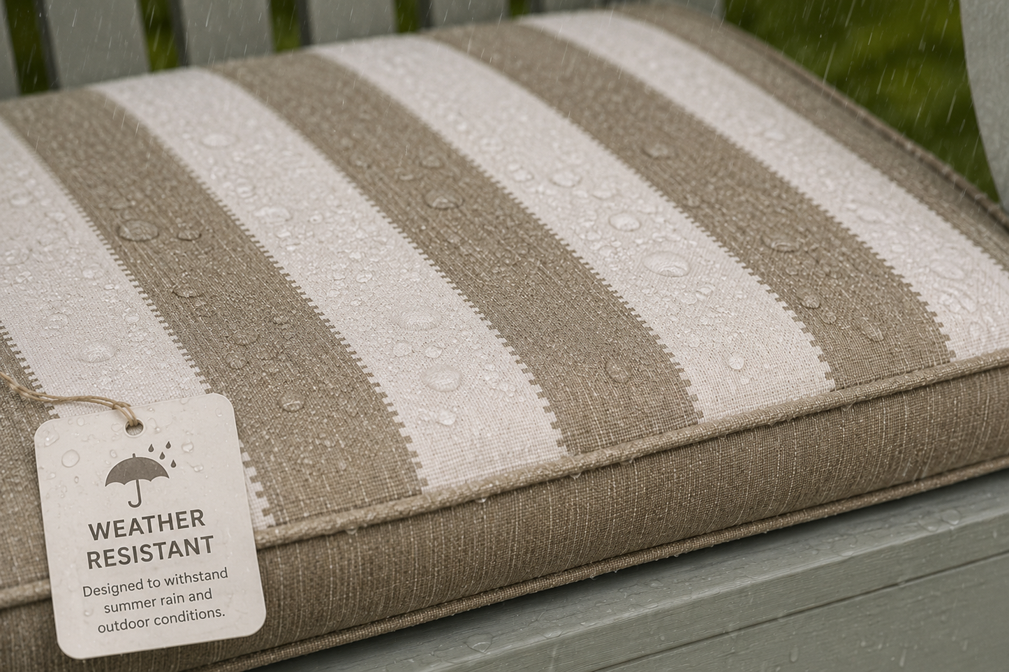 Winawood Double Sided 2 Seater Bench Cushion - Stripes/Solid
