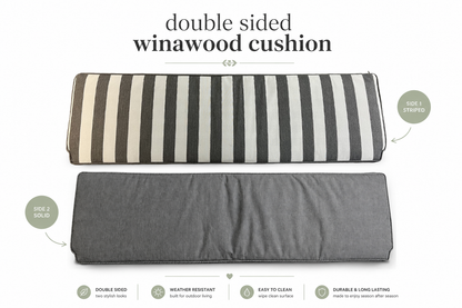 Winawood Double Sided 2 Seater Bench Cushion - Stripes/Solid