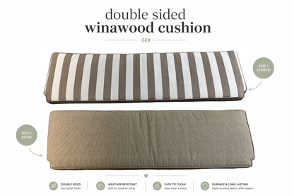 Winawood Double Sided 2 Seater Bench Cushion - Stripes/Solid