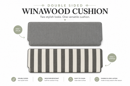 Winawood Double Sided 2 Seater Bench Cushion - Stripes/Solid
