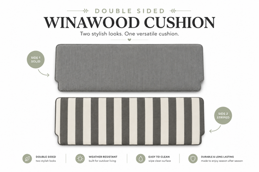 Winawood Double Sided 2 Seater Bench Cushion - Stripes/Solid