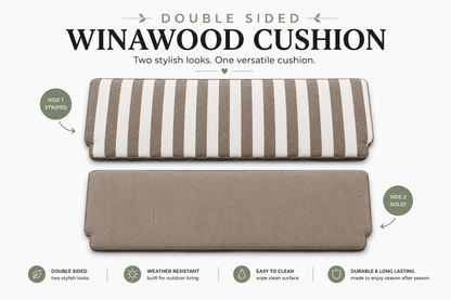 Winawood Double Sided 2 Seater Bench Cushion - Stripes/Solid