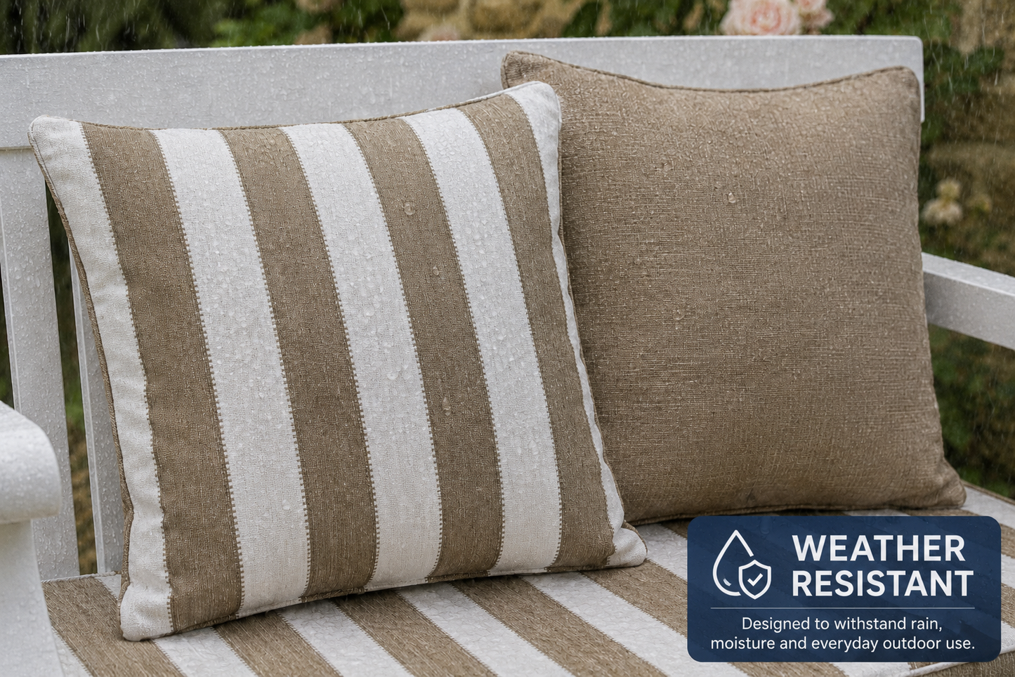 Winawood Double Sided Scatter Cushion Set of 2 - Stripes/Solid