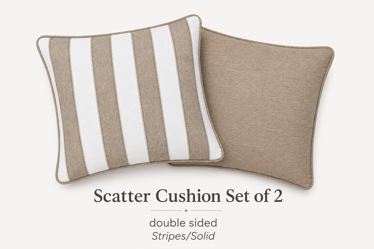 Winawood Double Sided Scatter Cushion Set of 2 - Stripes/Solid