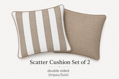 Winawood Double Sided Scatter Cushion Set of 2 - Stripes/Solid