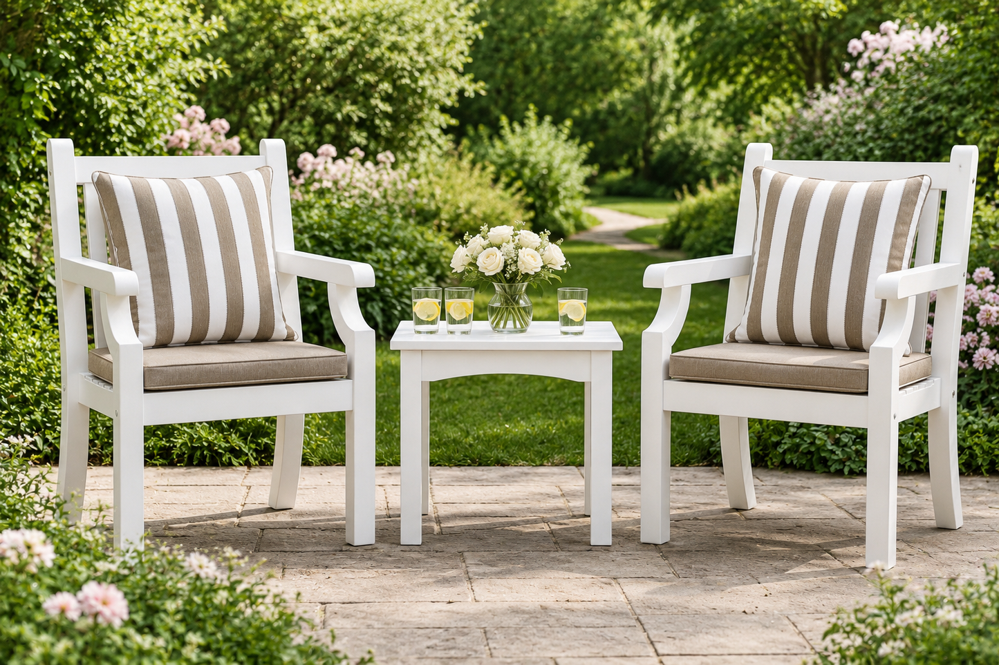 Winawood Double Sided Armchair Cushion - Stripes/Solid