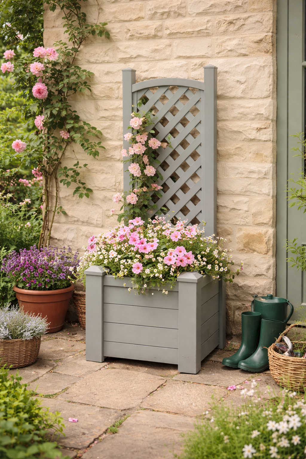 Winawood Blenheim Square Planter with Trellis