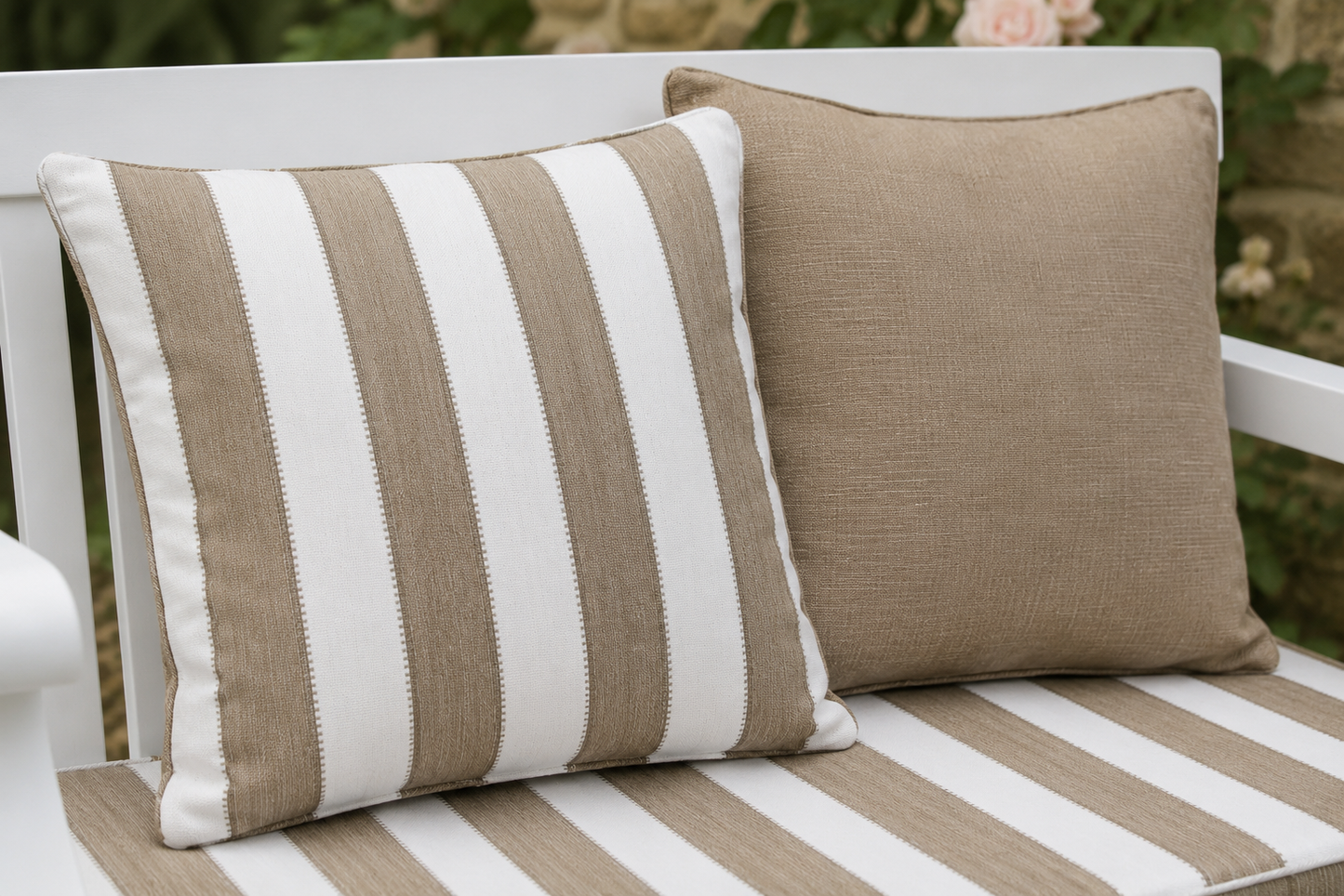 Winawood Double Sided Scatter Cushion Set of 2 - Stripes/Solid