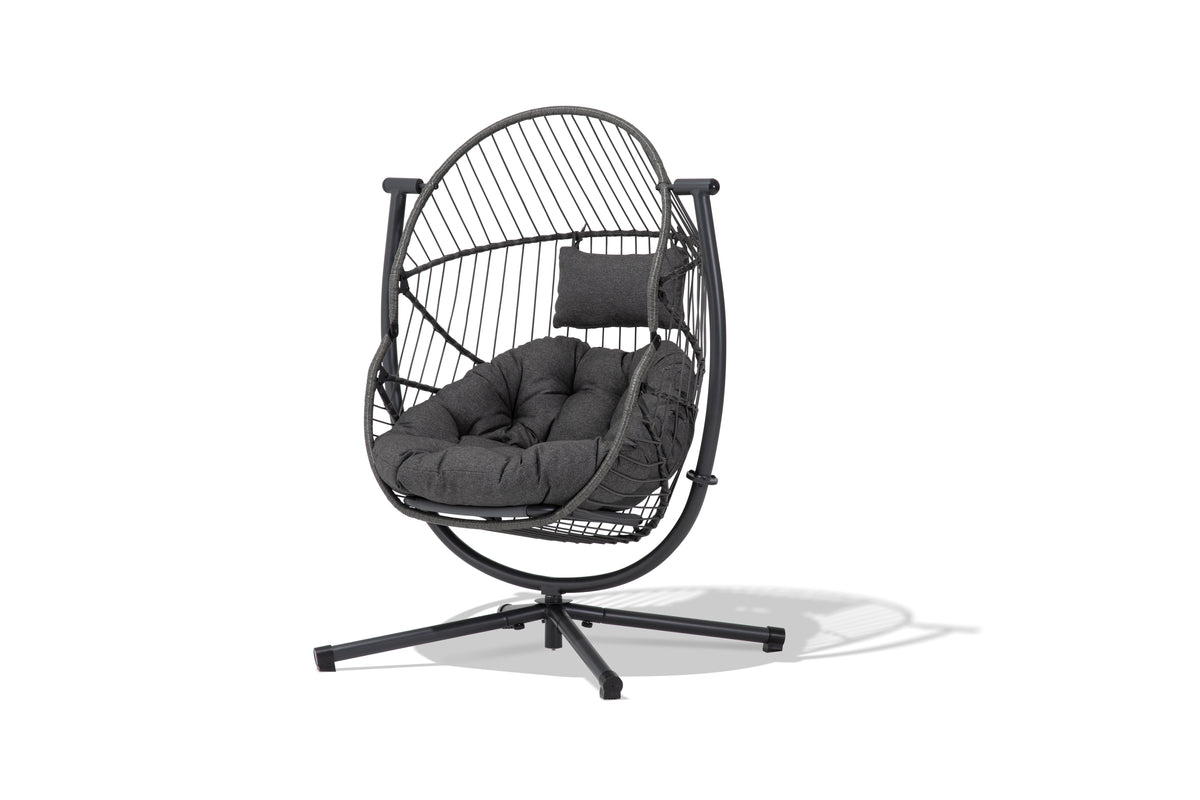 Orbit 360° Swivel & Rocking Garden Egg Chair - Grey
