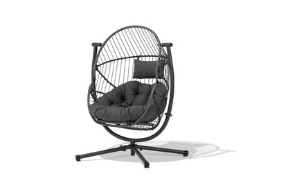 Orbit 360° Swivel & Rocking Garden Egg Chair - Grey