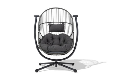 Orbit 360° Swivel & Rocking Garden Egg Chair - Grey