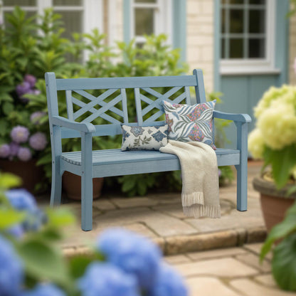 Winawood Speyside 2 Seater Wood Effect Bench - Powder Blue