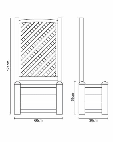 Winawood Blenheim Rectangular Planter with Trellis