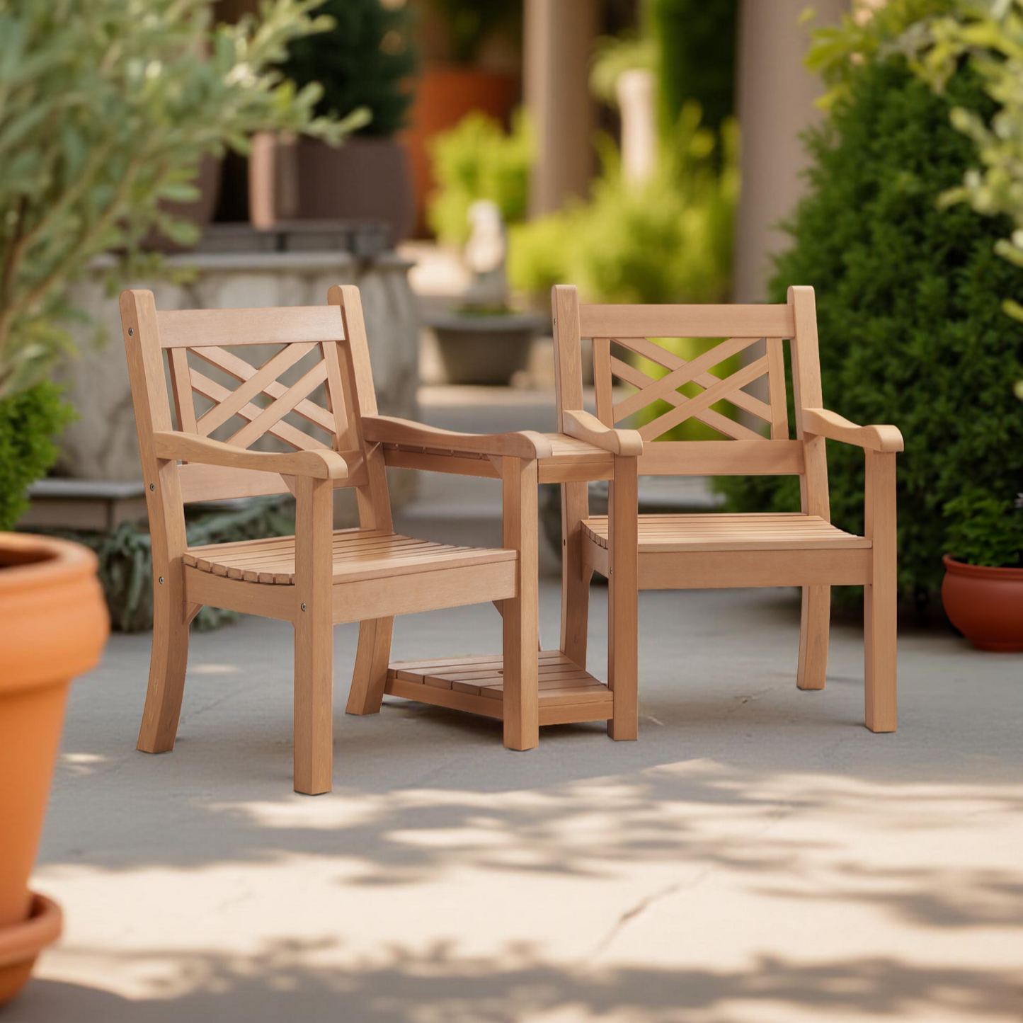 Winawood Speyside Wood Effect Love Seat - New Teak