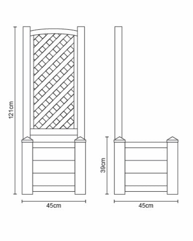 Winawood Blenheim Square Planter with Trellis