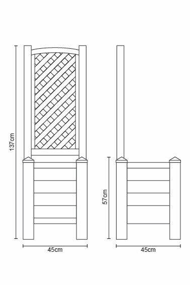Winawood Blenheim Raised Square Planter with Trellis