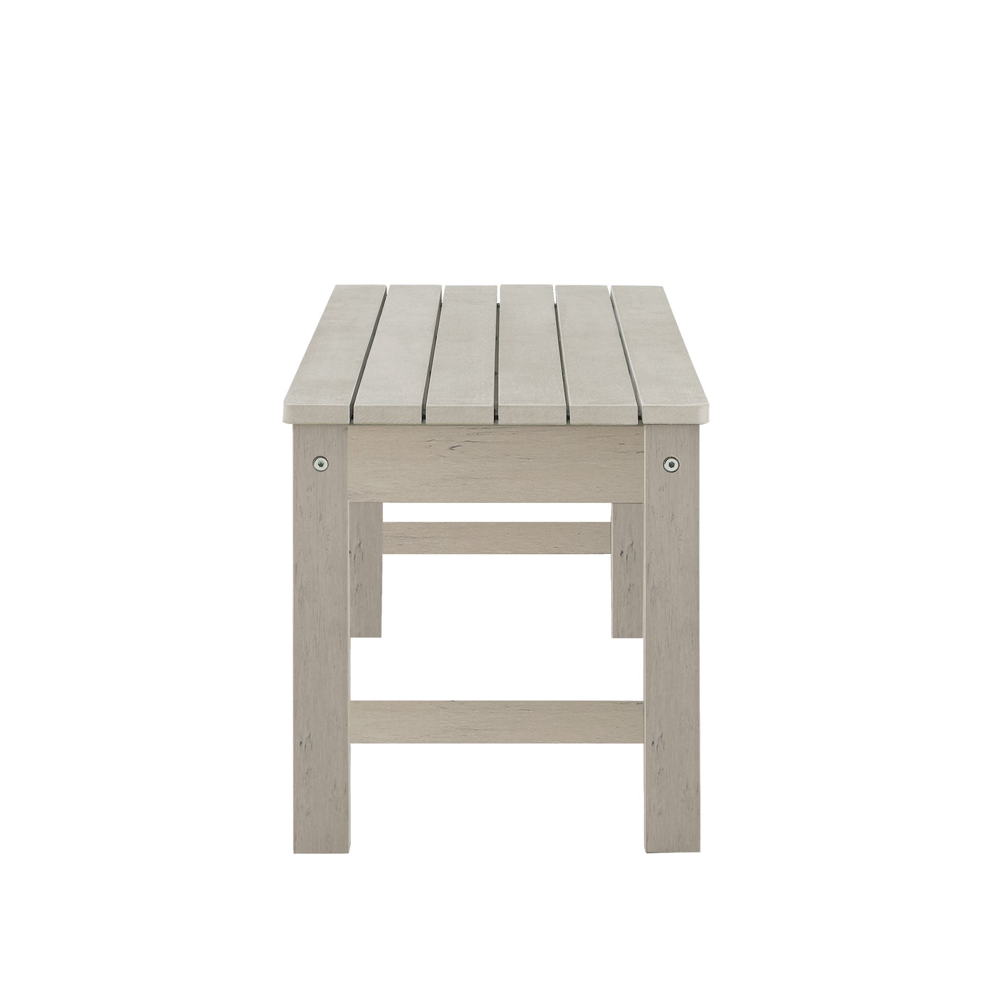 Winawood Backless 2 Seater Wood Effect Bench - Stone Grey