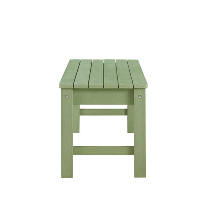 Winawood Backless 2 Seater Wood Effect Bench - Duck Egg Green