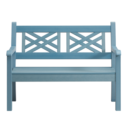 Winawood Speyside 2 Seater Wood Effect Bench - Powder Blue