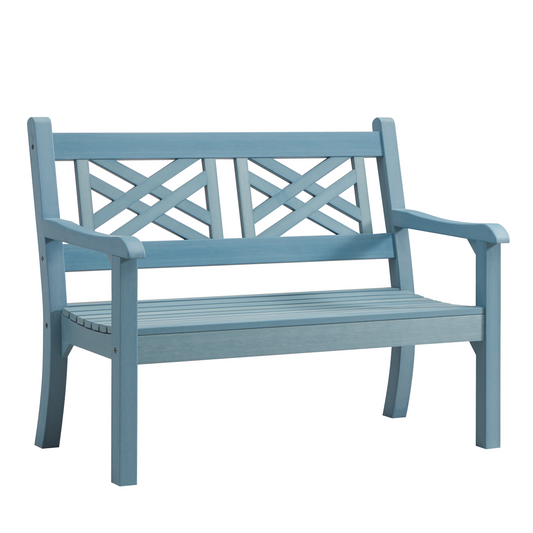 Winawood Speyside 2 Seater Wood Effect Bench - Powder Blue