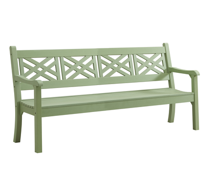 Winawood Speyside 4 Seater Wood Effect Bench - Powder Blue