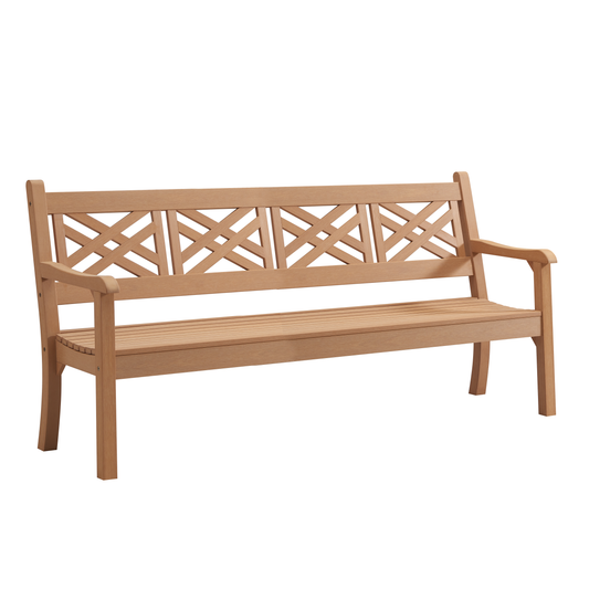 Winawood Speyside 4 Seater Wood Effect Bench - Powder Blue