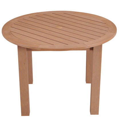 Winawood Wood Effect Round Dining Table - L110cm x D110cm x H76cm