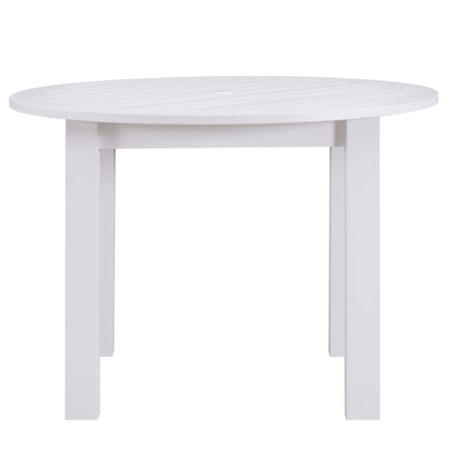 Winawood Wood Effect Round Dining Table - L110cm x D110cm x H76cm - Nordic White