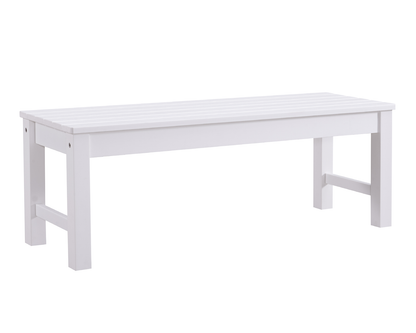 Winawood Backless 2 Seater Wood Effect Bench - Nordic White