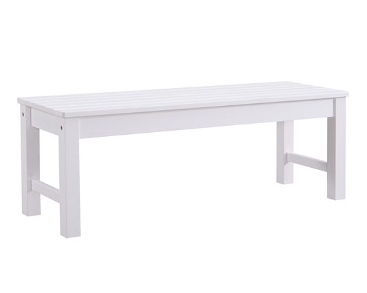Winawood Backless 2 Seater Wood Effect Bench - Nordic White