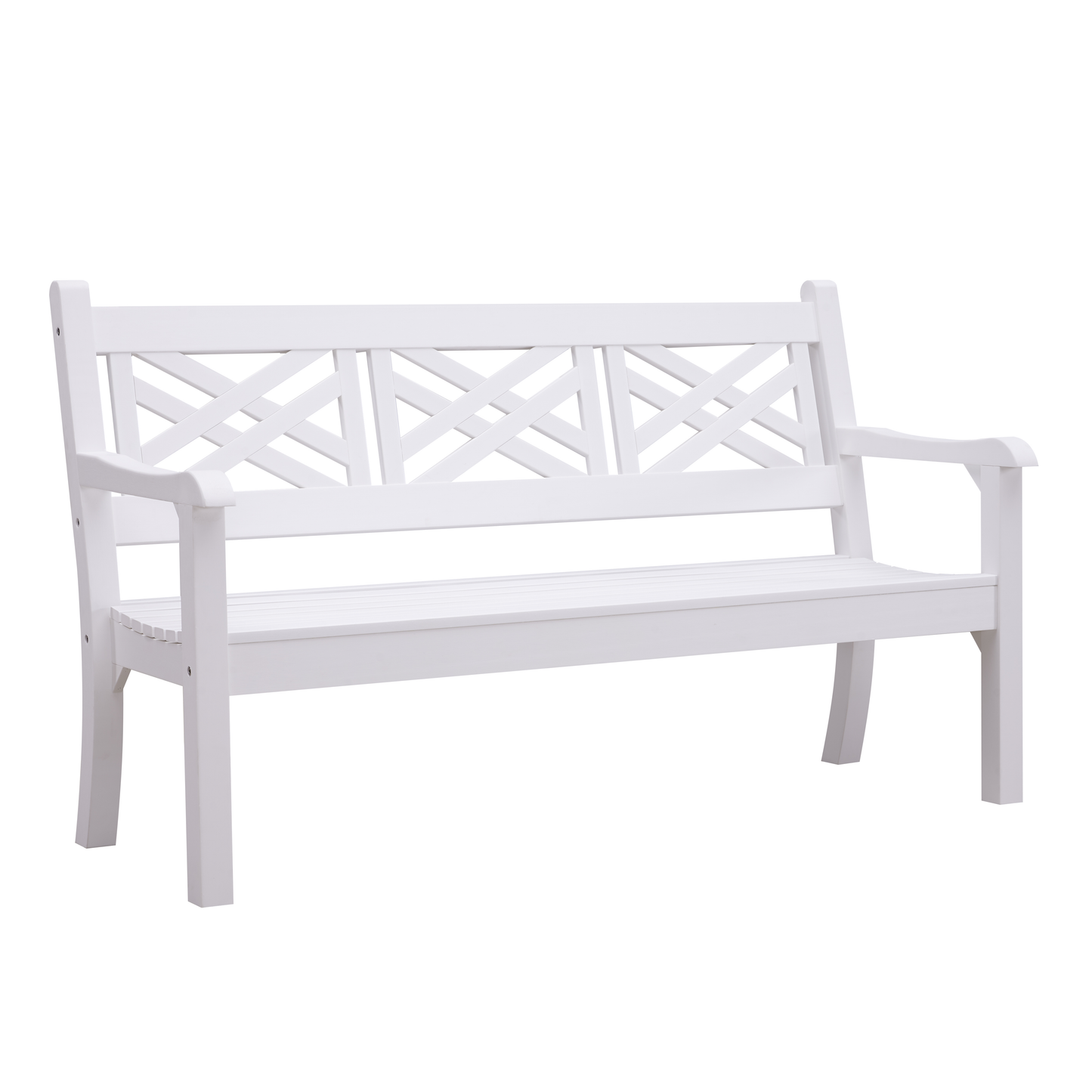 Winawood Speyside 3 Seater Wood Effect Bench - Nordic White