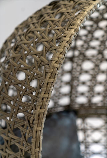 Double Rattan Cocoon Chair - Charcoal/Grey