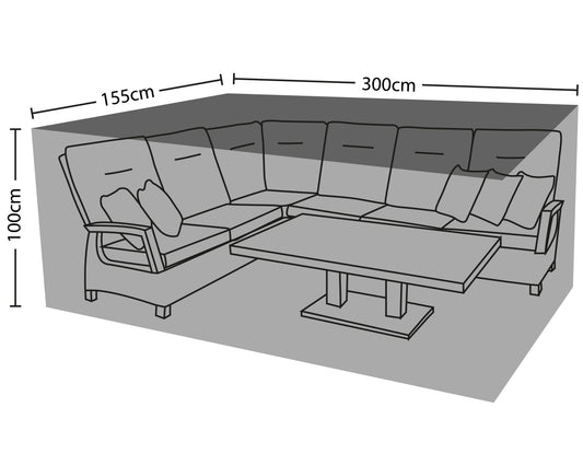 Outdoor Garden Furniture Cover For Corner Set - Colour Box Packaging - 300x155x100cm