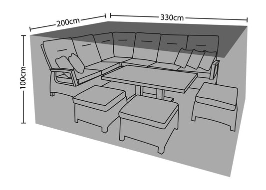 Outdoor Garden Furniture Cover For Corner Garden Set - Colour Box -330x200x100cm