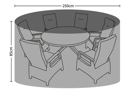 Outdoor Garden Furniture Cover For Large Round Garden Dining Set - Mail Order Packaging Dia.250x85