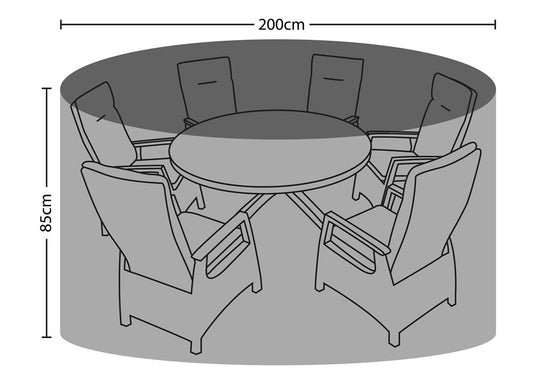 Outdoor Garden Furniture Cover For Round Garden Dining Set - Colour Box -Dia.200x85