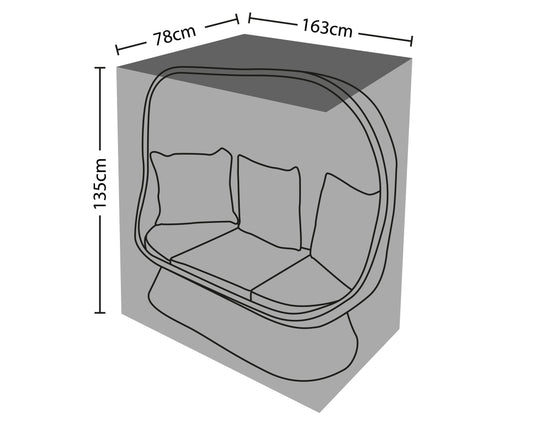 Outdoor Garden Furniture Cover For Double Cocoon Chair - Colour Box Packaging  -78x 63x135cm